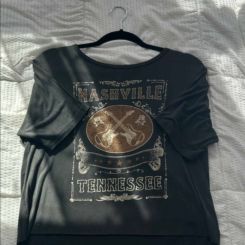 Francesca's Collections Black Nashville Tee